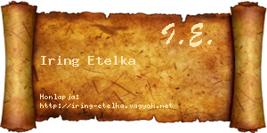 Iring Etelka névjegykártya
